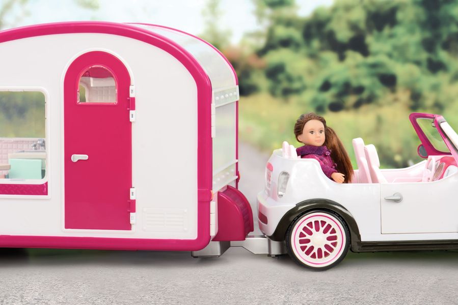 Транспорт для ляльок-Кемпер рожевий LORI LO37011Z LO37011Z фото