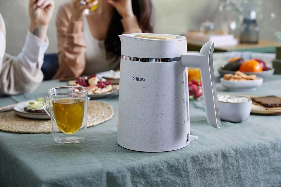 Електрочайник Philips Eco Conscious Edition, 1.7л, екопластик, LED підсвітка, звуковий сигнал, білий матовий - Уцінка HD9365/10 фото