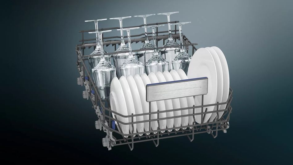 Посудомийна машина Siemens вбудовувана, 10компл., A++, 45см, дисплей, 3й кошик, білий (SR75EX05ME) SR75EX05ME фото