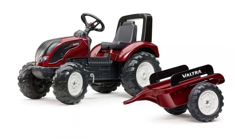 Дитячий трактор на педалях з причепом Falk VALTRA S4 (колір - червоний) (4000AB) 4000AB фото