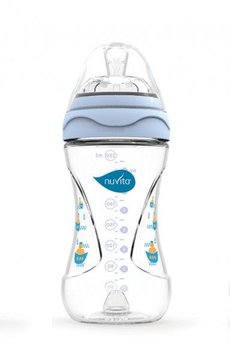 Пляшка для годування Mimic 250мл. 3м+ Антіколіковая Nuvita NV6030Blue