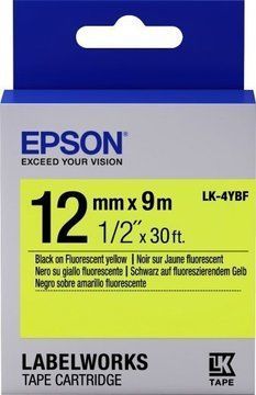 Картридж с лентой Epson LK4YBF принтеров LW-300/400/400VP/700 Fluorescent Black/Yellow 12mm/9m (C53S654010) C53S654010 фото