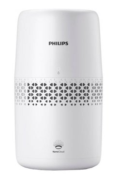 Зволожувач повітря PHILIPS традиційне зволоження, 30м2, 2л, 190мл/г, мех. кер-ння, авт. вимк, білий HU2510/10 фото