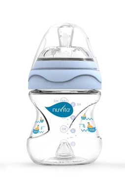 Бутылочка для кормления Nuvita Mimic 150мл, 0мес+, антиколиковая, голубой - Уцінка NV6010Blue фото