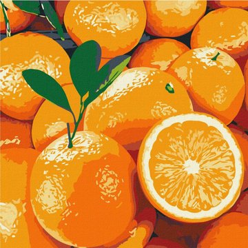 Картина за номерами "Соковитий апельсин" Ідейка 25х25 см (KHO5649) KHO5649 фото