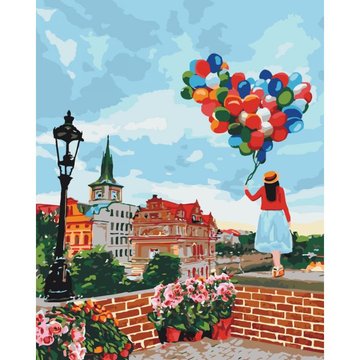 Картина мо номерам. Городской пейзаж "Гуляя по Праге" , 40*50 см (KHO3518) KHO3518 фото