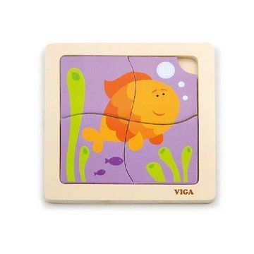 Деревянный мини-пазл Viga Toys Рыбка, 4 эл. (50144) 50144 фото