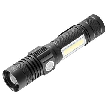 Ліхтар ручний акумуляторний Neo Tools, 2000мАг, 800лм, 10Вт, 4 функції освітлення, алюмінієвий, IP20 99-033 фото