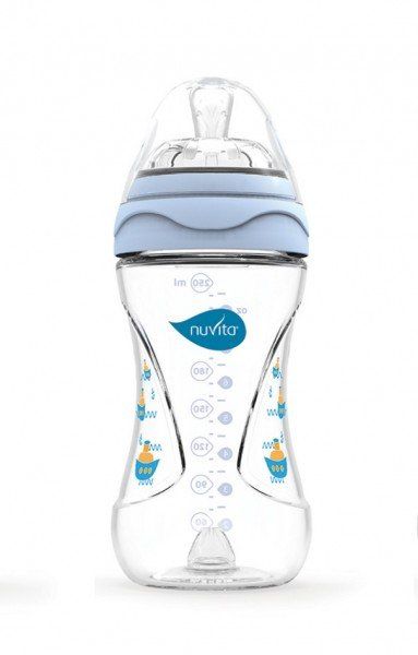 Бутылочка для кормления Mimic 250мл. 3м+ Антиколиковая Nuvita (NV6030Blue) NV6030 фото