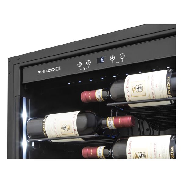 Холодильник Philco для вина, 183.5х65.5х68, холод.відд.-474л, зон - 1, бут-143, диспл, підсвітка, чорний (PW1433LV) PW1433LV фото
