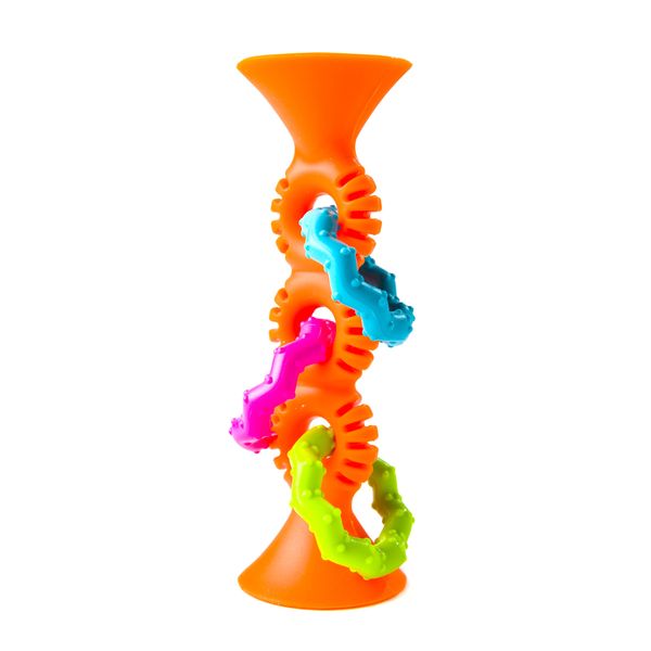Прорезыватель-погремушка на присосках Fat Brain Toys pipSquigz Loops оранжевый (F165ML) F165ML фото
