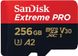 Карта пам'яті SanDisk microSD 256GB C10 UHS-I U3 R200/W140MB/s Extreme Pro V30 + SD (SDSQXCD-256G-GN6MA)