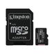Карта пам'яті Kingston microSD 256GB C10 UHS-I R100/W85MB/s + SD (SDCS2/256GB)