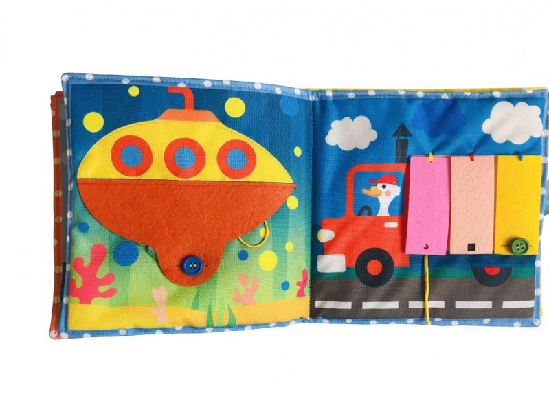 Текстильна розвиваюча книга для малят Bambini "Машинка" 403662 403662 фото