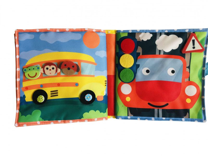 Текстильная развивающая книга для малышей Bambini "Машинка" (403662) 403662 фото