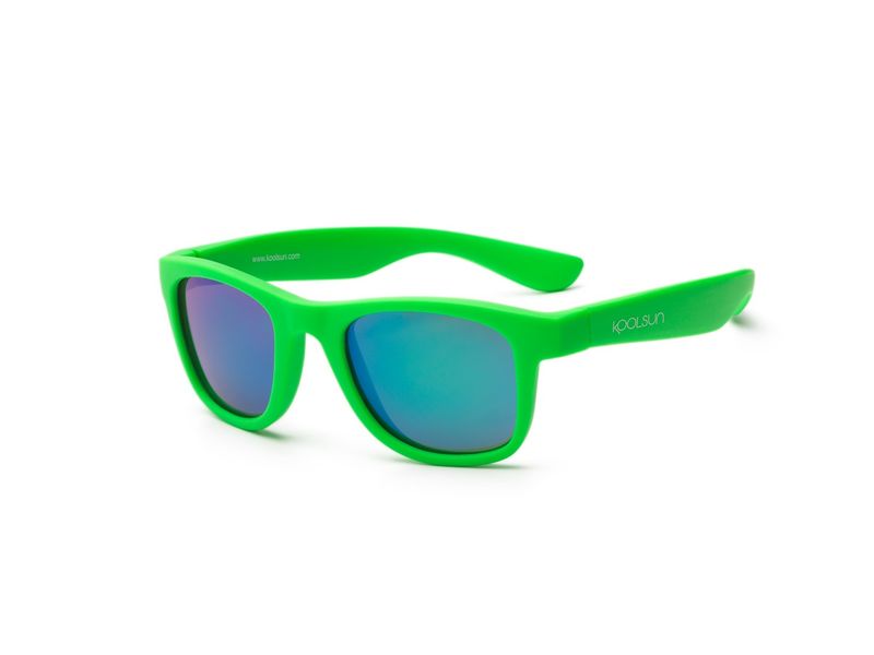 Дитячі сонцезахисні окуляри Koolsun неоново-зелені серії Wave (Розмір: 3+) KS-WANG003 KS-WABA003 фото