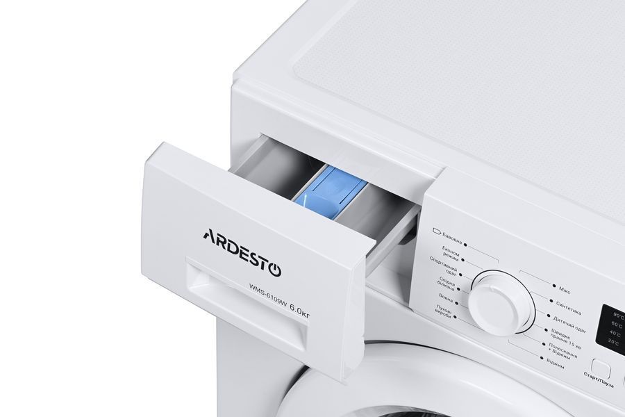 Пральна машина ARDESTO фронтальна, 6кг, 1000, А++, 45см, дисплей, білий (WMS-6109W) WMS-6109W фото