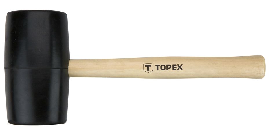 Киевлянка резиновая TOPEX, 900г, 72мм, рукоятка деревянная 02A347 фото