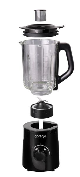 Блендер Gorenje стационарный, 800Вт, чаша-1500мл, стекло, черный (B800GBK) B800GBK фото