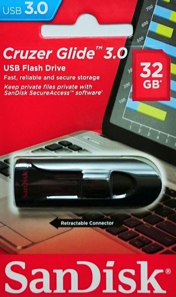 Накопичувач SanDisk 32GB USB 3.0 Type-A Glide (SDCZ600-032G-G35) SDCZ600-032G-G35 фото