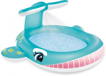 Детский надувной бассейн Кит с душем 57440 фото