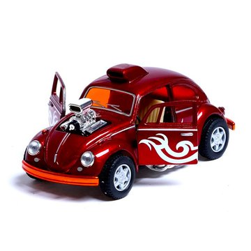 Машинка металлическая инерционная Volkswagen Beetle Custom Dragracer Kinsmart KT5405W 1:32 Красный KT5405W(Red) фото