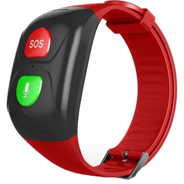 Телефон-годинник з GPS трекером GOGPS М03 кнопка SOS чорні з червоним M03BKRD фото