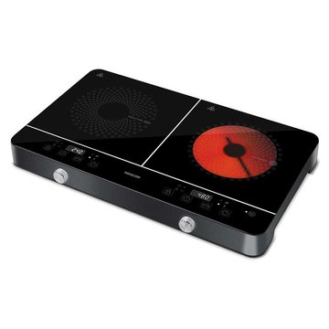 Плитка настільна Sencor індукційна , комф. - 2, 1.6+1.8Вт, управл - сенсорно-мех., чорний SCP4001BK фото