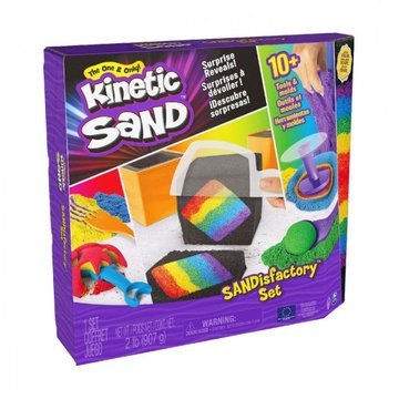 Набір піску для дитячої творчості - KINETIC SAND МЕГАФАБРИКА (4 кольори, 907 g, аксесуарів) 71603 71603 фото