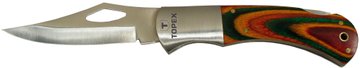 Нож складной TOPEX, фиксатор, лезвие 75 мм, держатель металлический и деревянные накладки, 170 мм. (98Z017) 98Z017 фото
