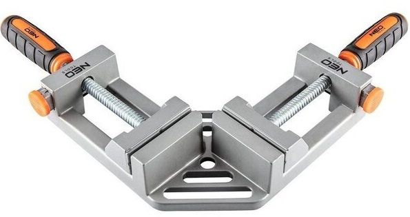 Струбцина Neo Tools, кутова, алюмінієва, дві напрямні 75мм, 70х70мм - Уцінка 45-491 фото