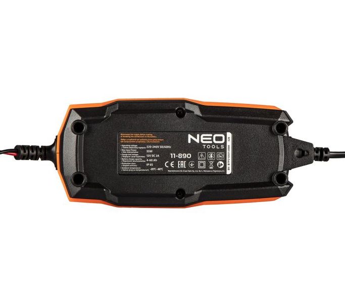 Зарядное устройство для Neo Tools, 2А/35Вт, 4-60Аг, для STD/AGM/GEL аккумуляторов (11-890) 11-890 фото