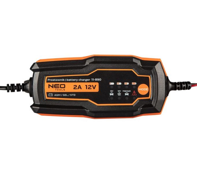 Зарядний пристрій Neo Tools, 2А/35Вт, 4-60Аг, для STD/AGM/GEL акумуляторів 11-890 фото