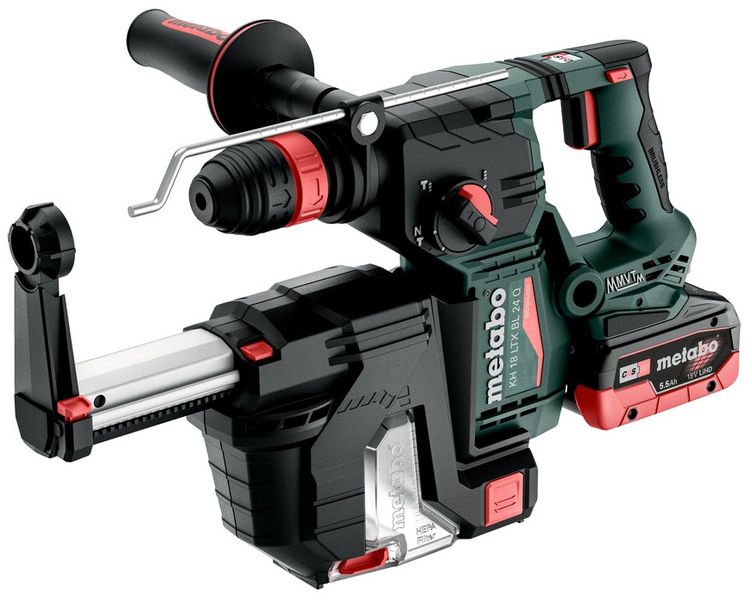 Перфоратор Metabo KH 18 LTX BL 24 Q SET ISA аккумуляторный, LiHD, 18В 2*5.5Ач, SDS-plus, 2.2Дж, 3 режима, 0-1280об/мин, устройство для удаления пыли metaBOX 185L, (601714930) 601714930 фото