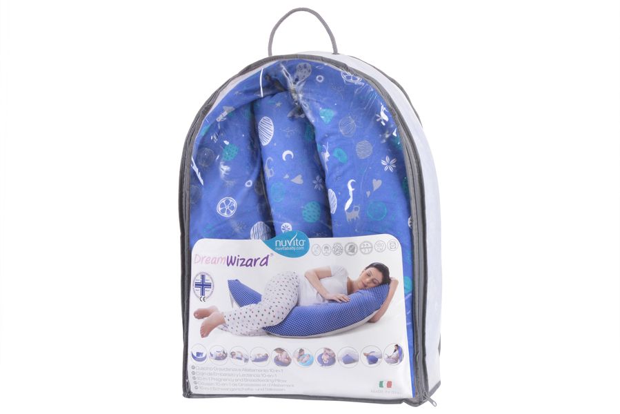 Подушка для вагітних 10 в 1 Nuvita DreamWizard (синя) NV7100BLUE NV7100 фото