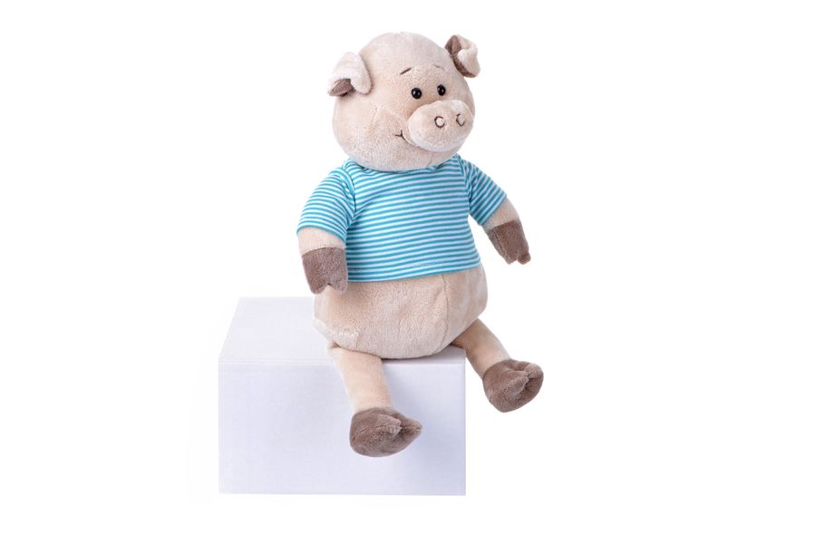 Мягкая игрушка Свинка в тельняшке (голубой) (35 см) Same Toy THT715 - Уцінка THT715 фото