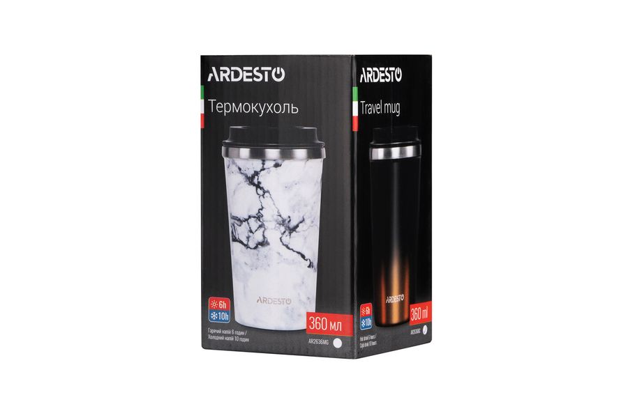 Термокружка Ardesto Marmo 360 мл, нержавеющая сталь AR2636MG фото