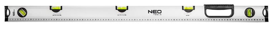 Рівень Neo Tools, алюмінієвий, 100 см, 5 капсул (71-124) 71-124 фото