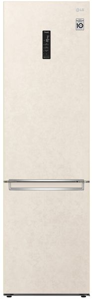 Холодильник LG з нижн. мороз., 203x60х68, холод.відд.-277л, мороз.відд.-107л, 2дв., А++, NF, інв., диспл зовн., зона св-ті, Metal Fresh, бежевий (GW-B509SEUM) GW-B509SEUM фото