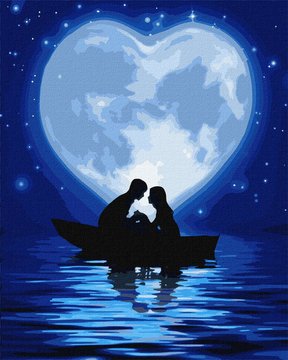 Картина за номерами "Поцілунок під місяцем" Ідейка 40х50 см (KHO4844) KHO4844 фото