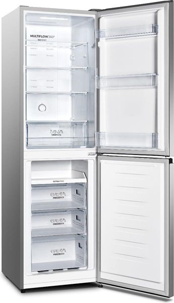 Холодильник з нижн. мороз. камерою Gorenje, 182х55х55см, 2 двері, 171(80)л, А+, NoFrost Plus, Зона св-ті, Сірий NRK4181CS4 фото
