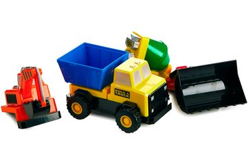 Детский конструктор Popular Playthings машинка (бетономешалка, грузовик, бульдозер, экскаватор) PPT-60401 фото