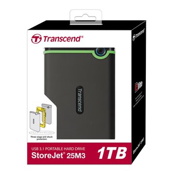 Портативный жесткий диск Transcend 1TB USB 3.1 StoreJet 25M3 Iron Gray (TS1TSJ25M3S) TS1TSJ25M3S фото