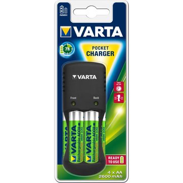 Зарядное устройство VARTA Pocket Charger + 4AA 2600 mAh NI-MH 57642101471 фото