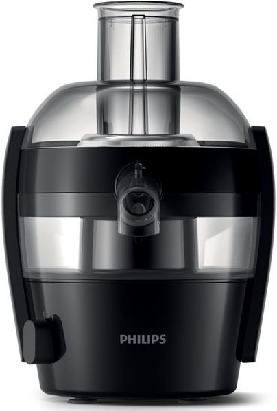 Соковыжималка Philips Viva Collection центробежная, 500Вт, чаша-0.5л, жмых-1л, пластик, черный (HR1832/00) HR1832/00 фото