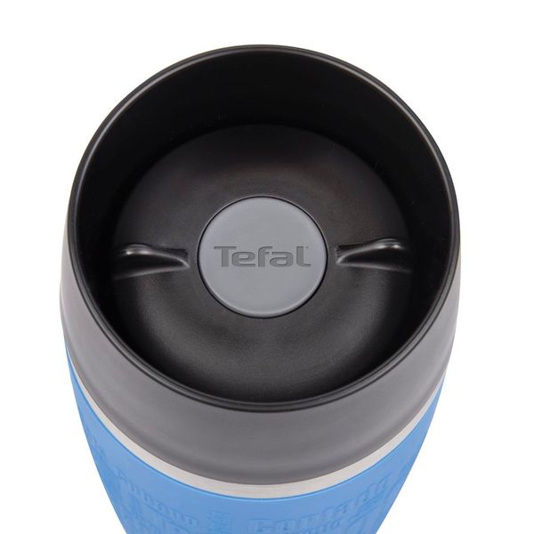 Термочашка Tefal Travel Mug, 360мл, діам60, t хол. 8г, гар.4г, нерж.сталь+пластик, блакитний (K3086114) K3086114 фото