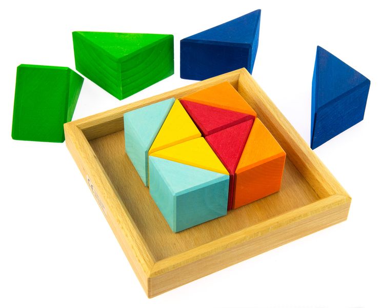 Конструктор дерев'яний-Різнобарвний трикутник Nic NIC523345 NIC523345 фото