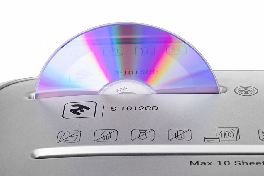 Знищувач документів 2E S-1012CD до 10 аркушів, перехресна різка 4x35 мм, 21л + різка CD (2E-S-1012CD) 2E-S-1012CD фото