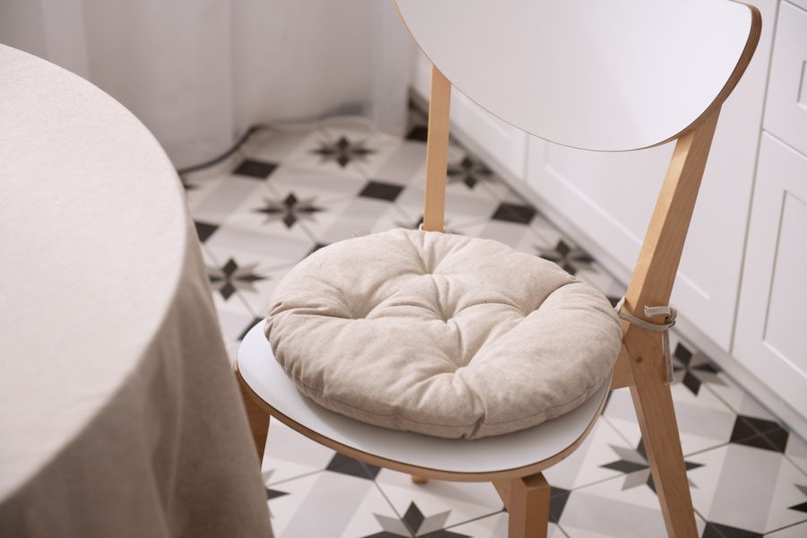 Подушка для стільця Ardesto Oliver, D-40см, 100% бавовна, нап-ч: 50% холоф, 50% пп, беж ART03OB фото