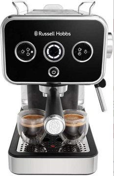 Кофеварка Russell Hobbs рожковая Distinctions, 1.1л, молотая + чалды, черно-серебристый (26450-56) 26450-56 фото
